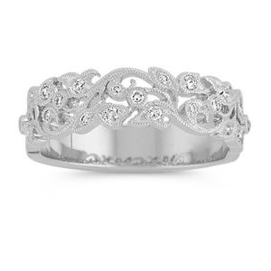 Shane Co Diamond Wedding Band in White Gold